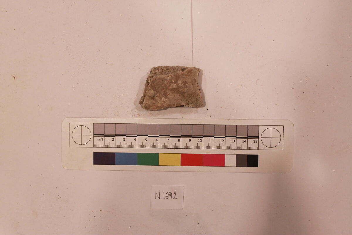Stucco Fragment, Stucco; carved, painted 