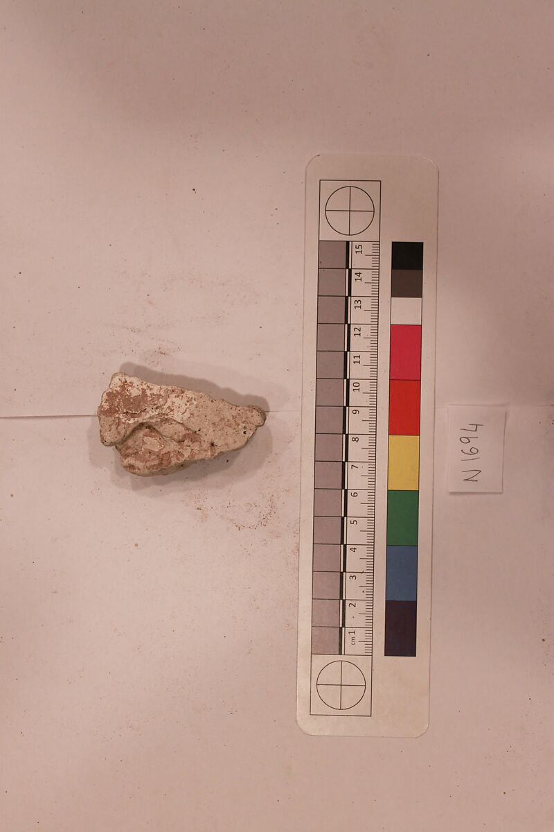 Stucco Fragment, Stucco; carved, painted