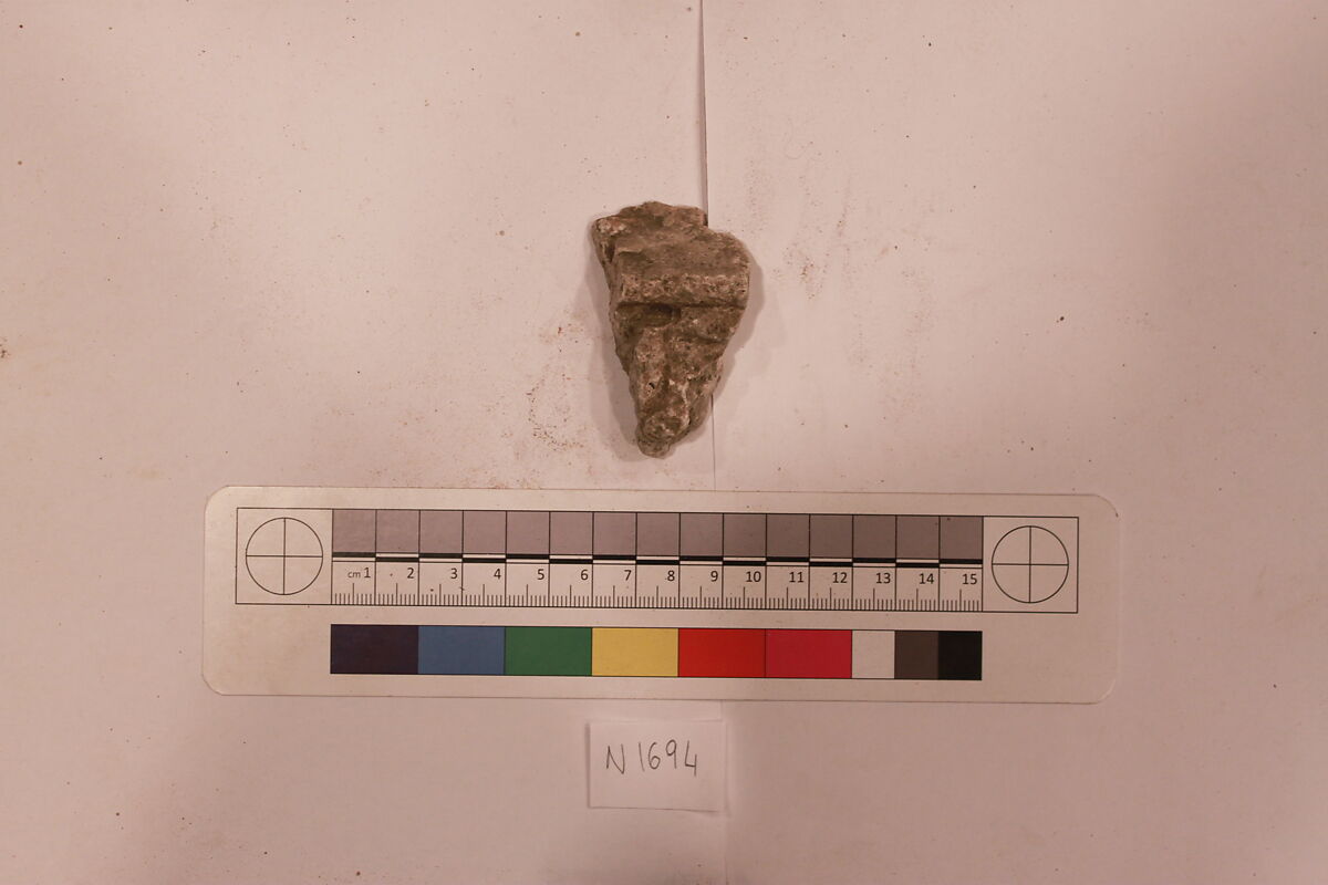 Stucco Fragment, Stucco; carved, painted