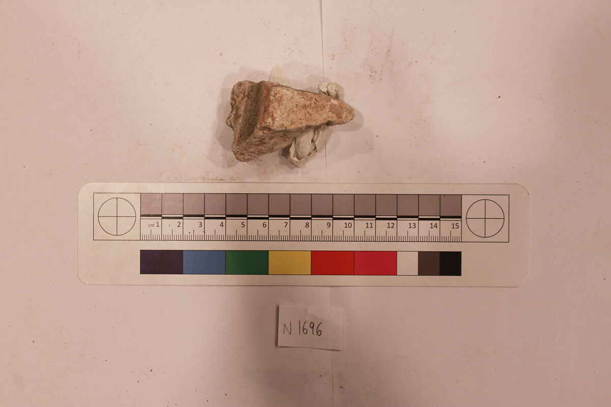 Stucco Fragment, Stucco; carved, painted