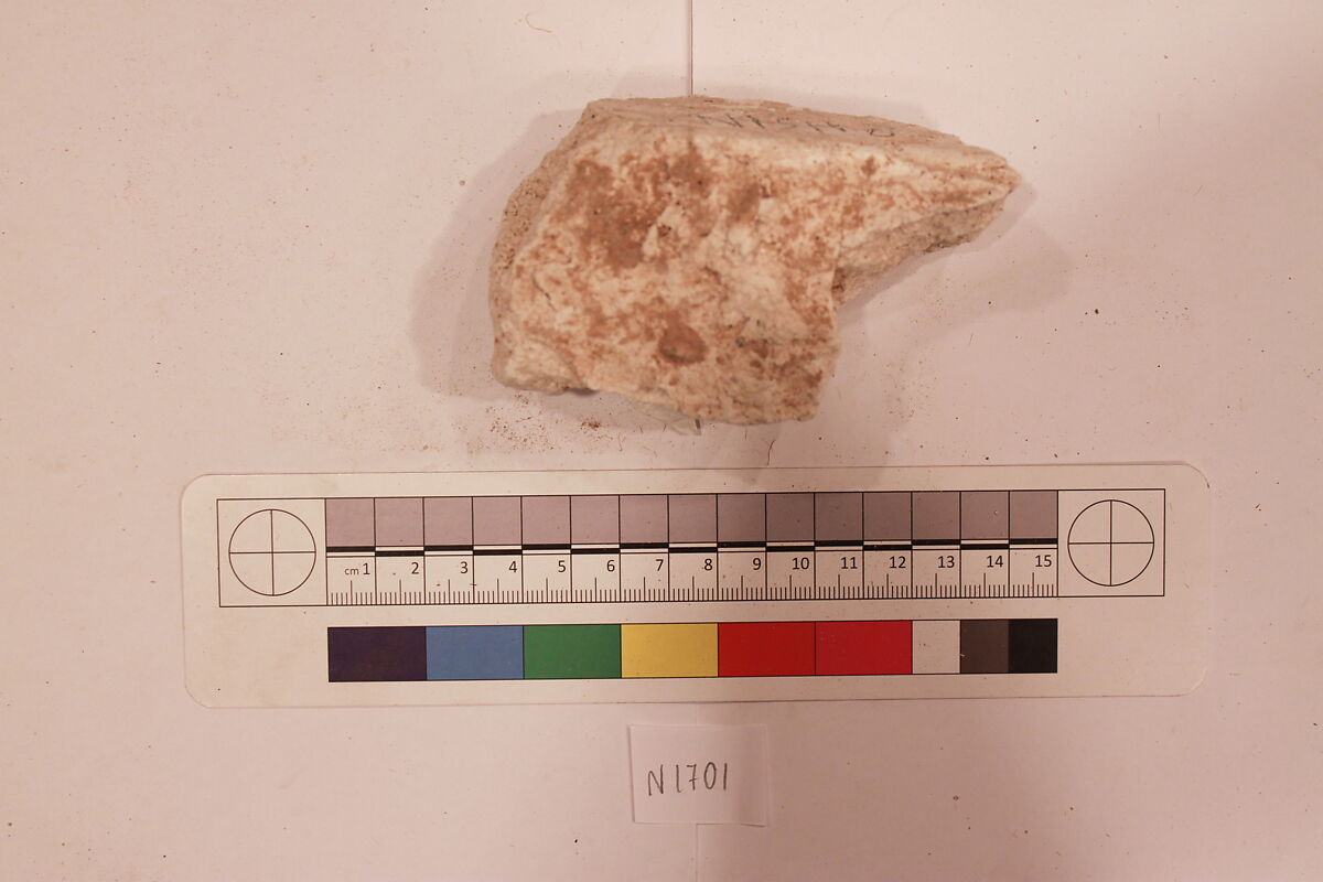 Stucco Fragment, Stucco; carved, painted