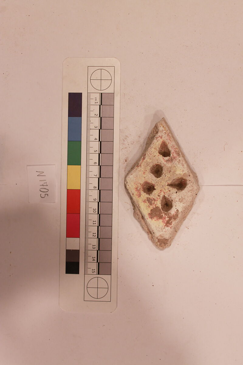 Stucco Fragment, Stucco; carved, painted