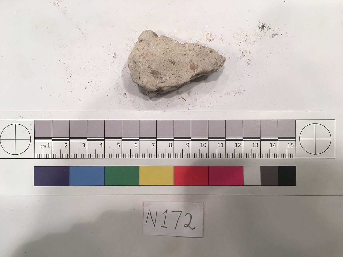 Stucco Fragment, Stucco; carved, painted