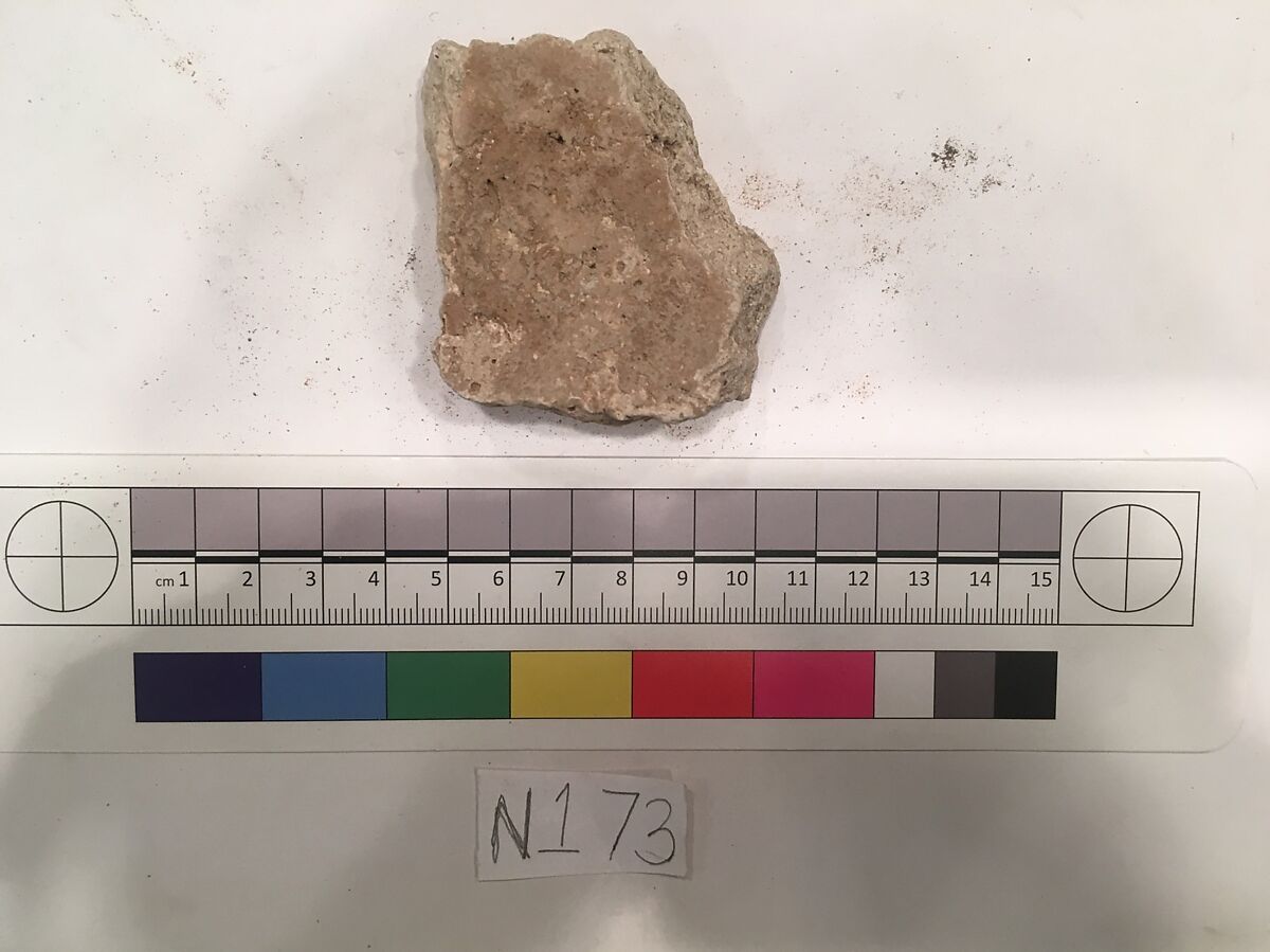 Stucco Fragment, Stucco; carved, painted