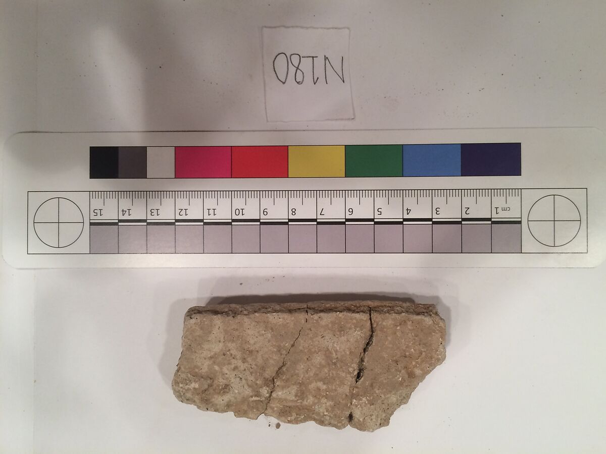Stucco Fragment, Stucco; carved, painted