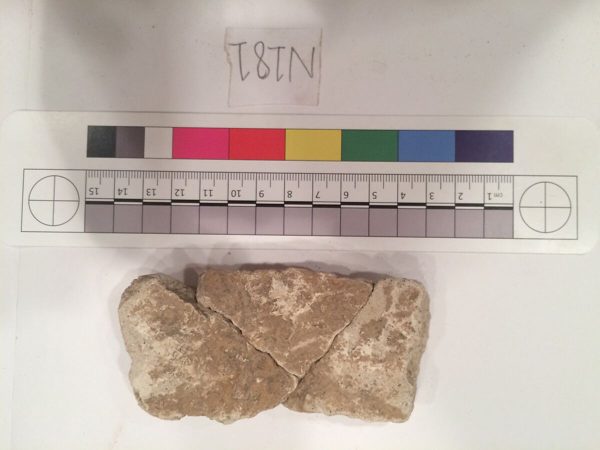 Stucco Fragment, Stucco; carved, painted