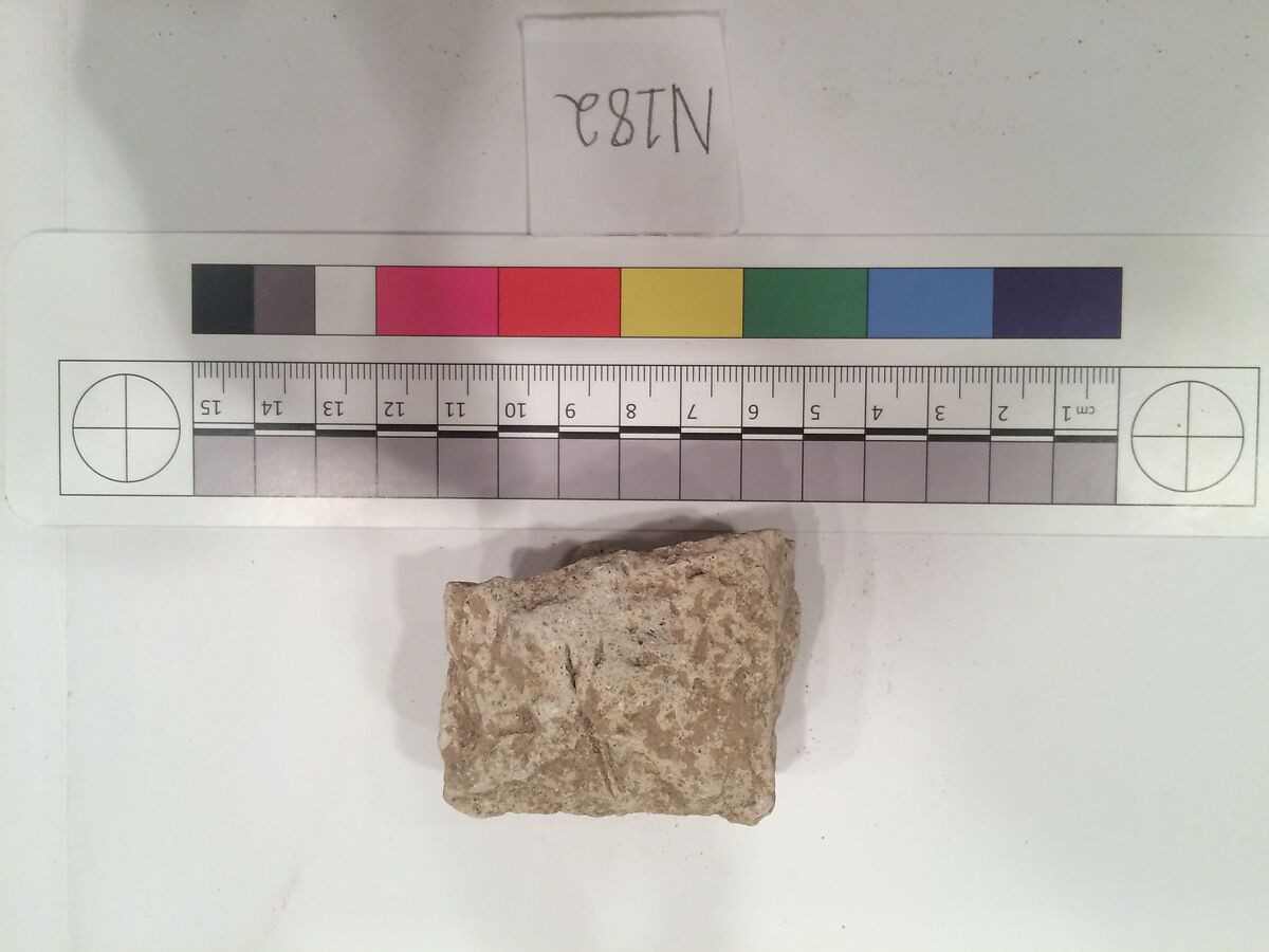 Stucco Fragment, Stucco; carved, painted