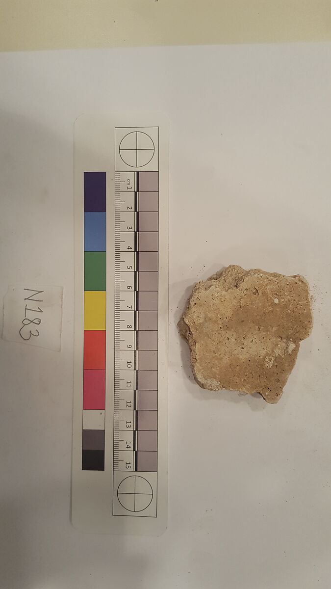 Stucco Fragment, Stucco; carved, painted
