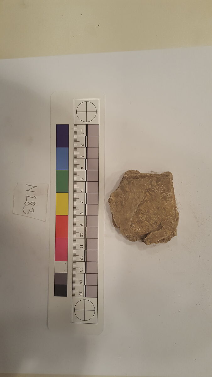 Stucco Fragment, Stucco; carved, painted 