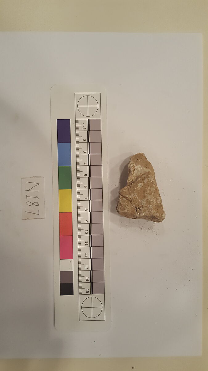 Stucco Fragment, Stucco; carved, painted