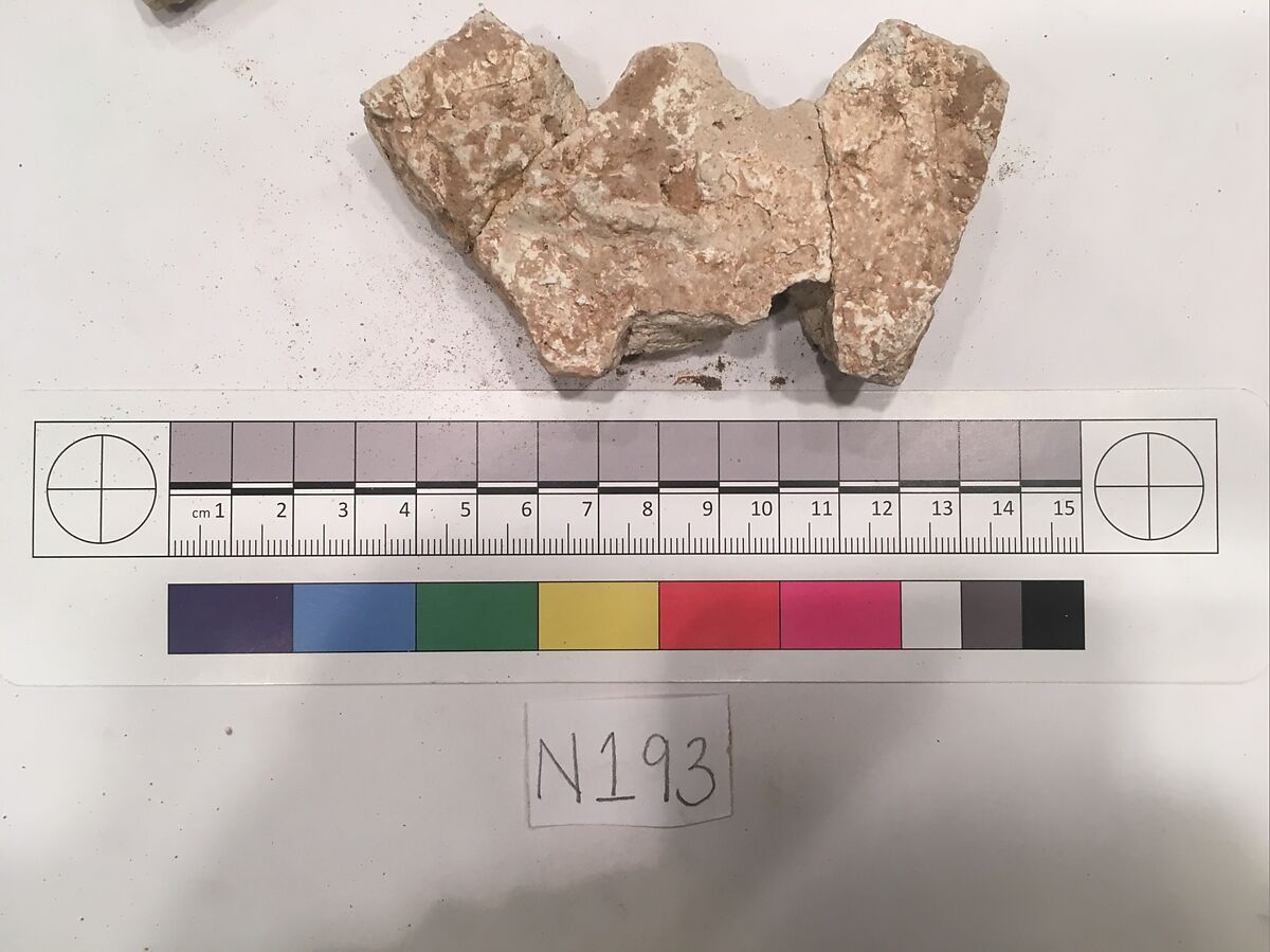 Stucco Fragment, Stucco; carved, painted