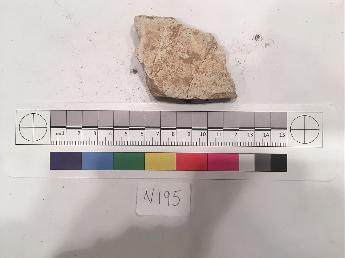 Stucco Fragment, Stucco; carved, painted