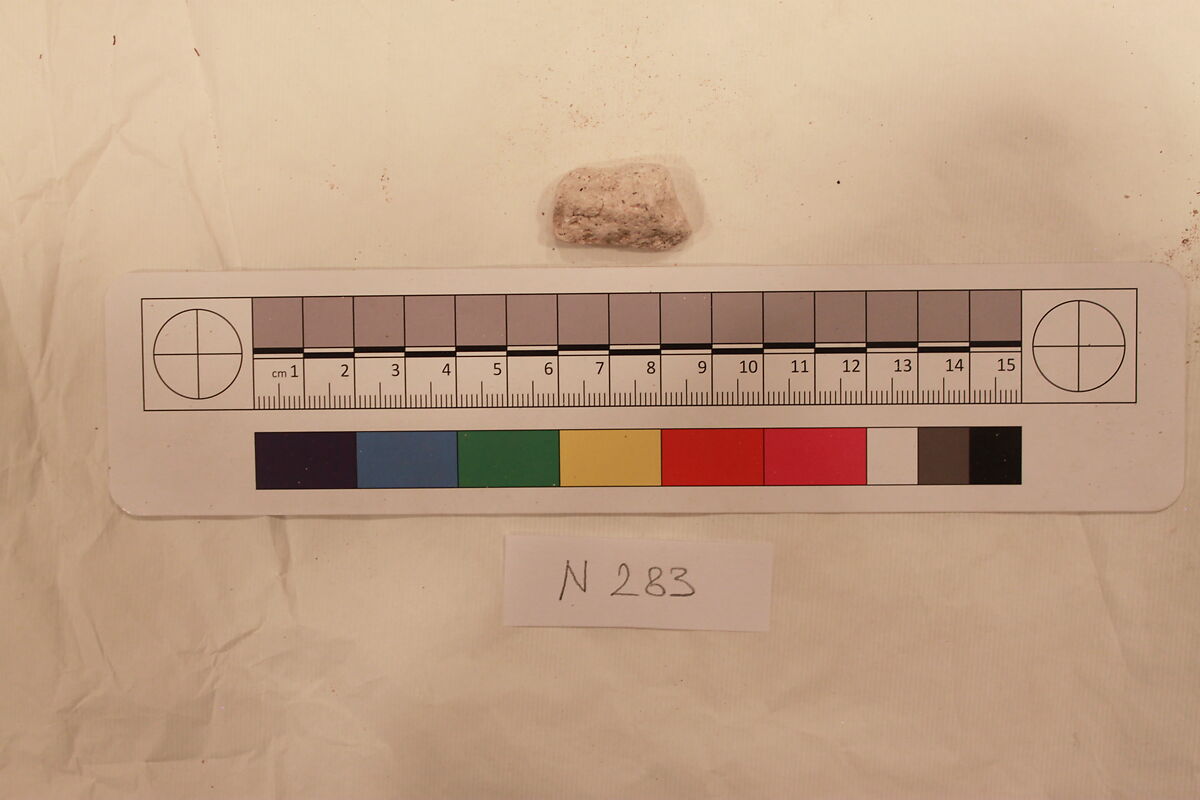 Stucco Fragment, Stucco; carved, painted 