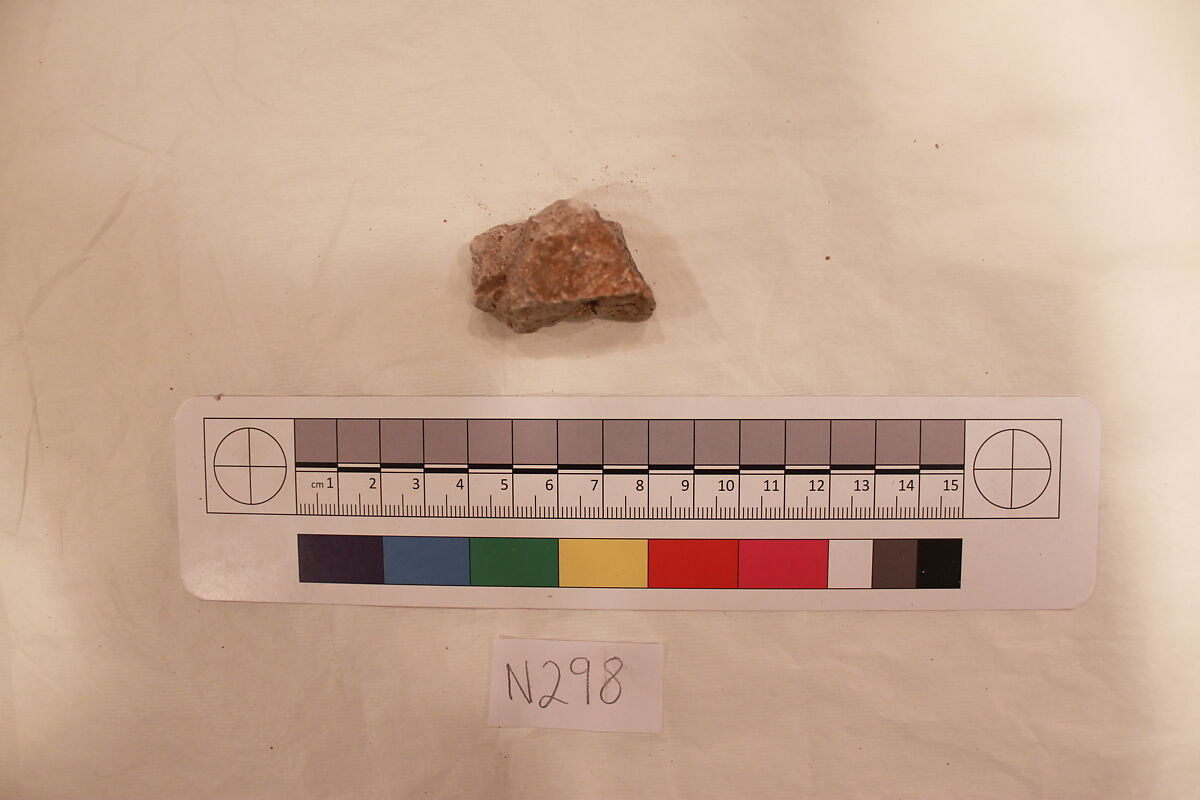 Stucco Fragment, Stucco; carved, painted 
