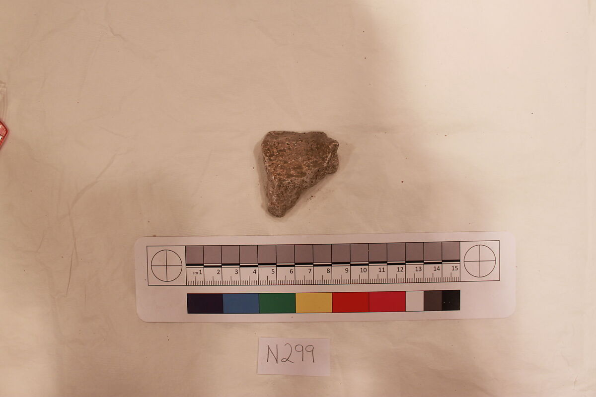 Stucco Fragment, Stucco; carved, painted 