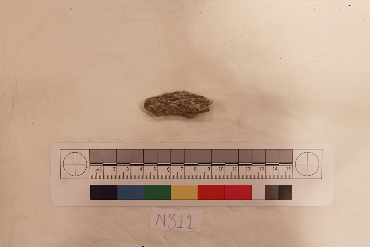 Stucco Fragment, Stucco; carved, painted