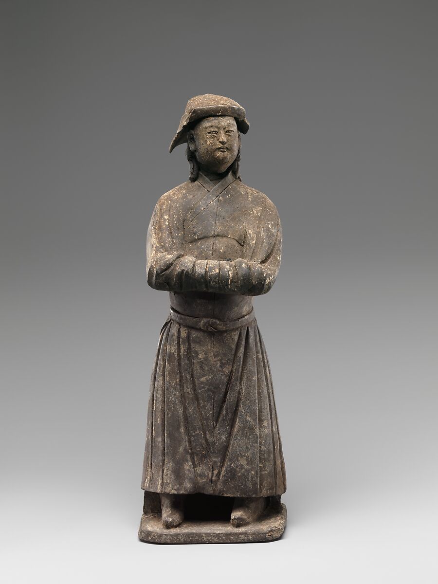 Figure of Mongol, Pottery with burnishing, China 