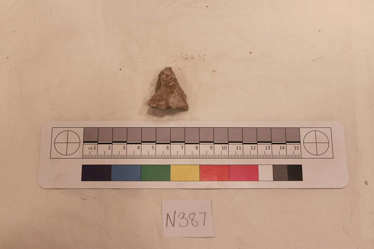 Stucco Fragment, Stucco; carved, painted