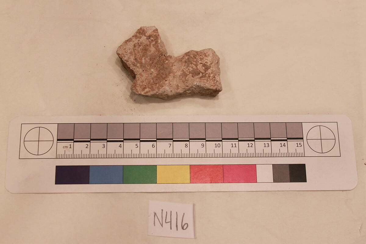 Stucco Fragment, Stucco; carved; painted