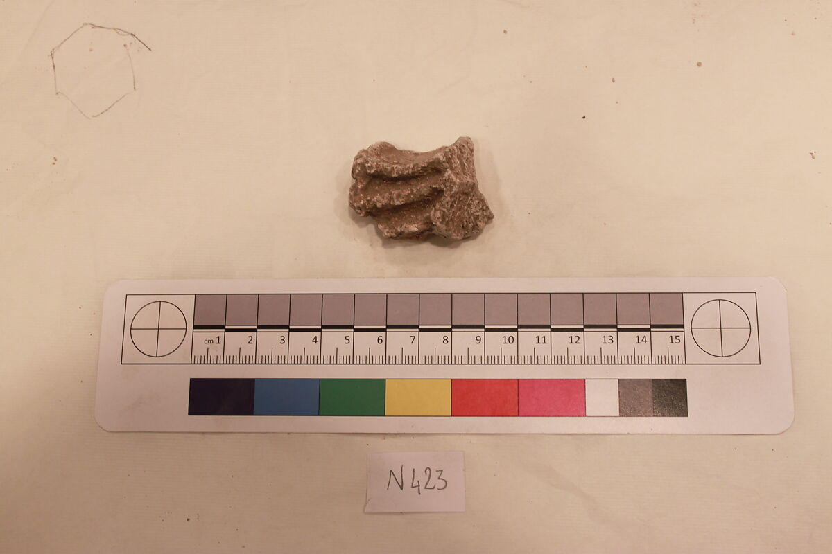 Stucco Fragment, Stucco; carved 