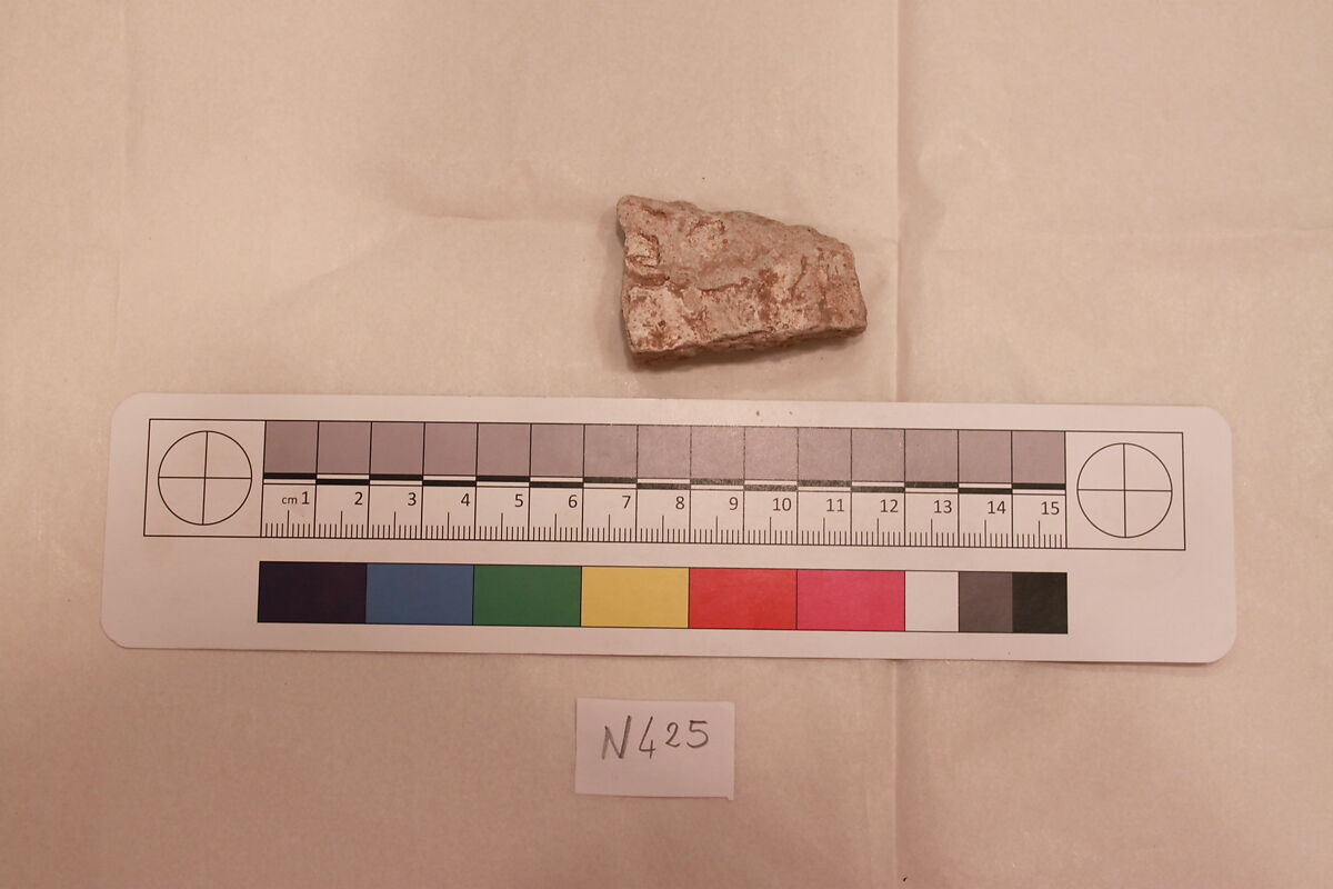 Stucco Fragment, Stucco; carved; painted