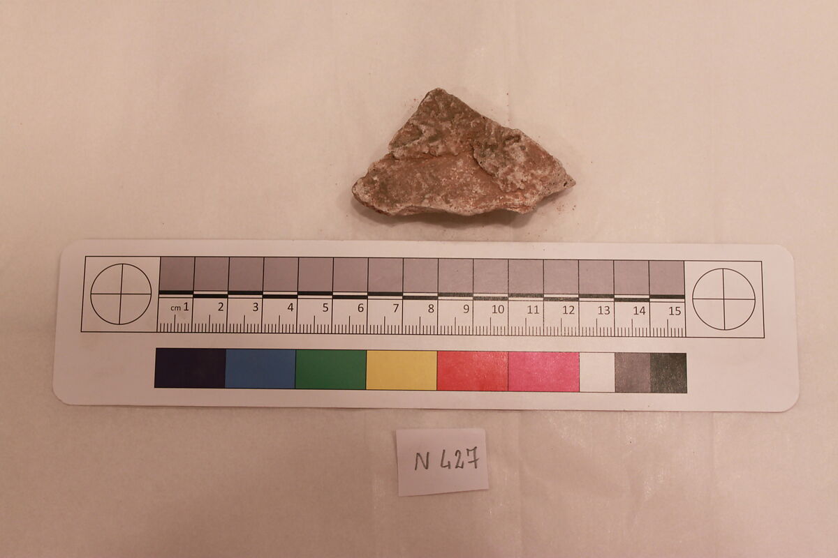 Stucco Fragment, Stucco; carved; painted