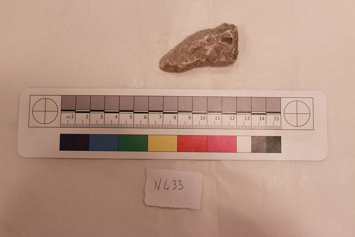 Stucco Fragment, Stucco; carved; painted 