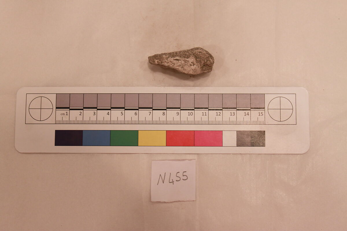 Stucco Fragment, Stucco; carved, painted