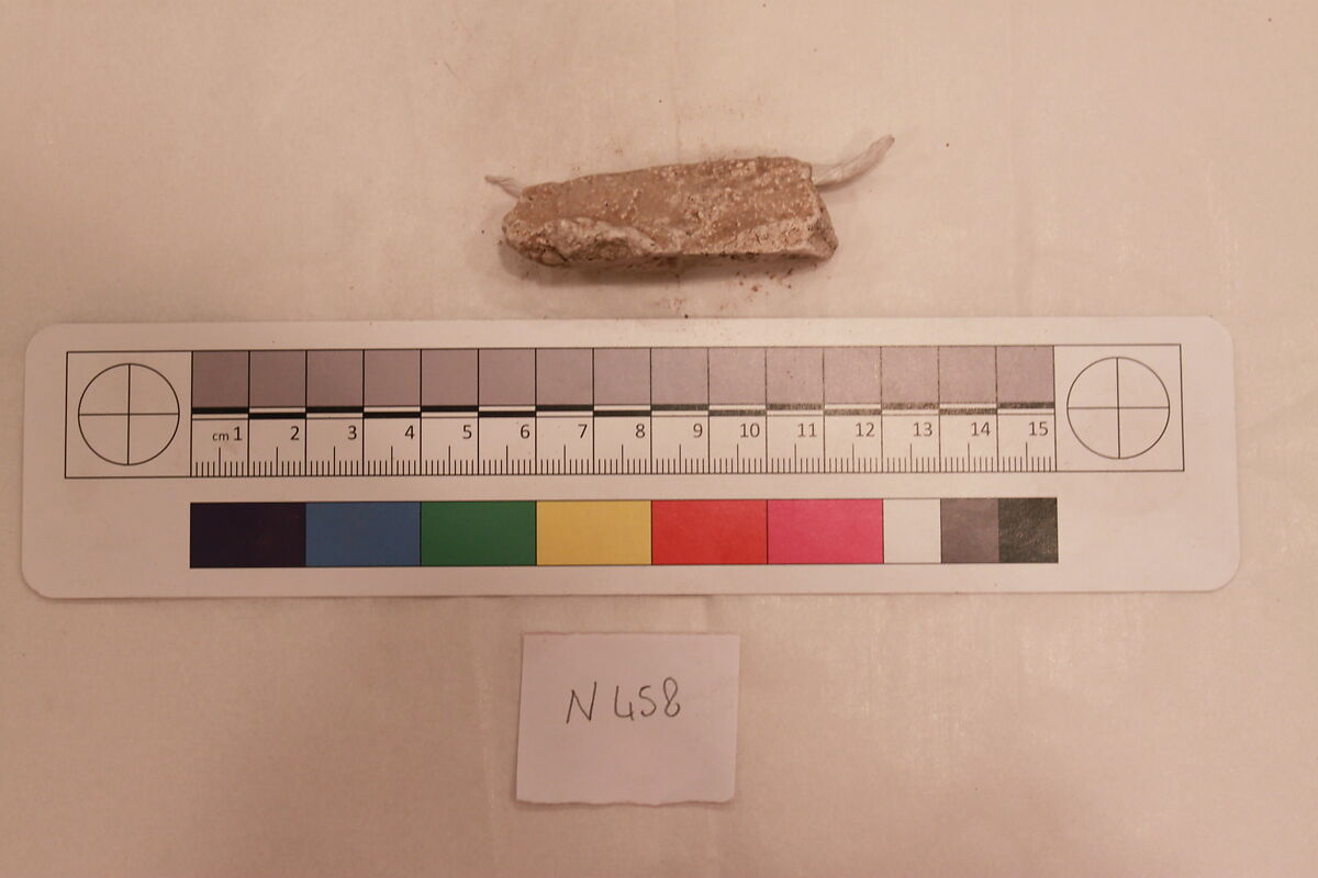 Stucco Fragment, Stucco; carved, painted