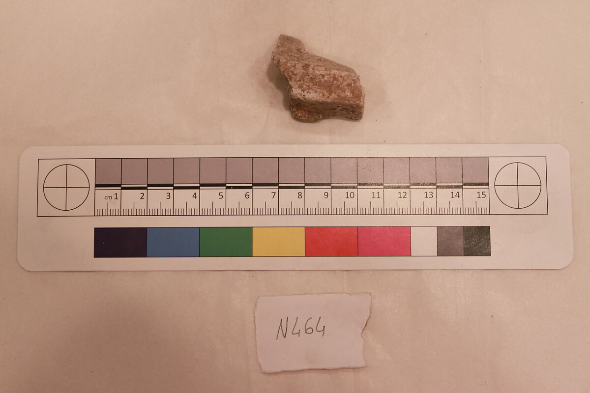 Stucco Fragment, Stucco; carved, painted 