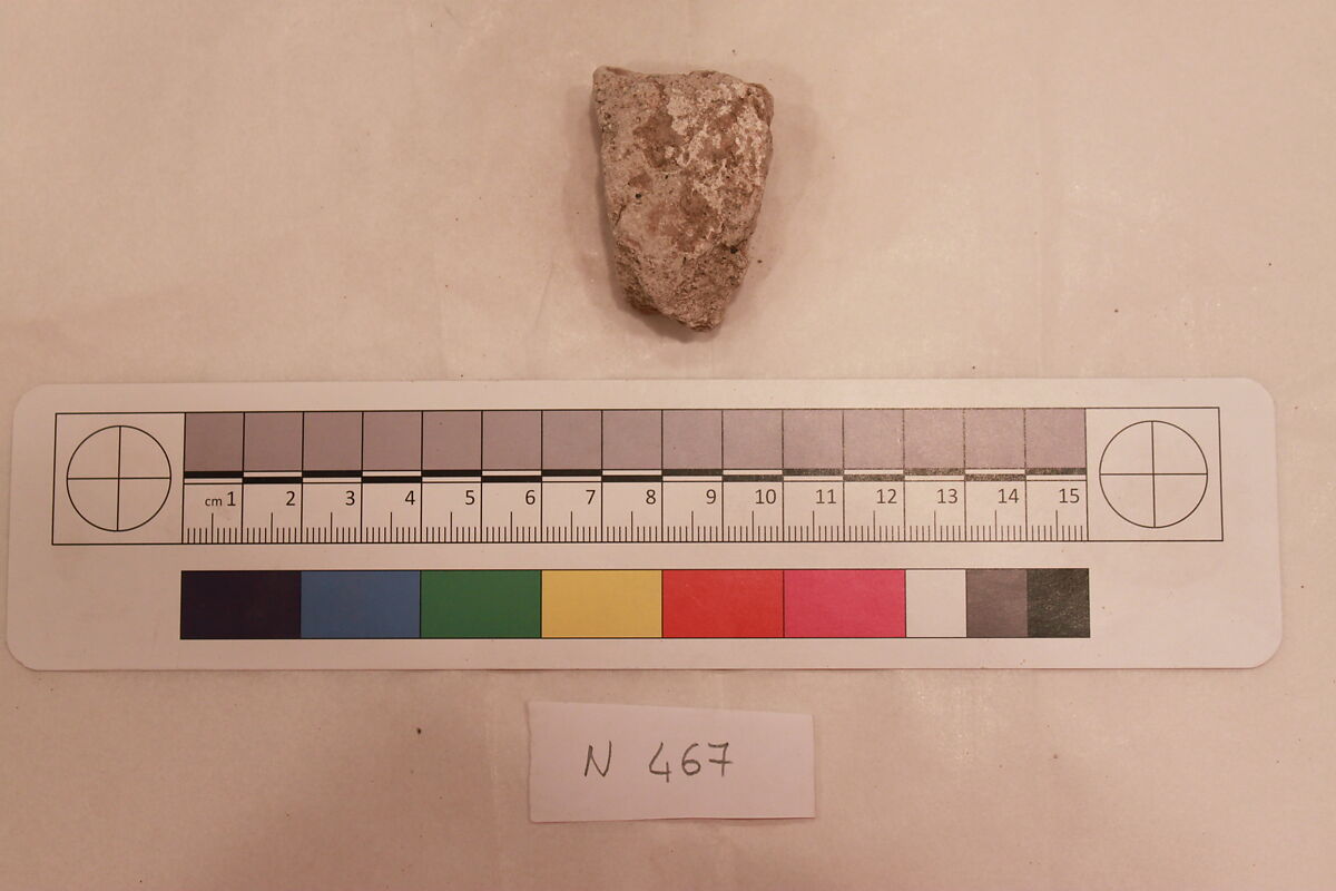 Stucco Fragment, Stucco; carved, painted