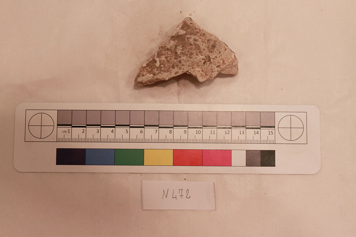 Stucco Fragment, Stucco; carved, painted