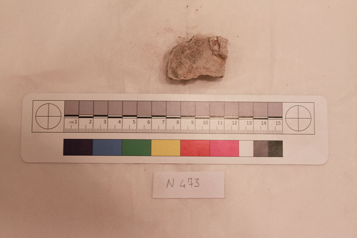 Stucco Fragment, Stucco; carved, painted