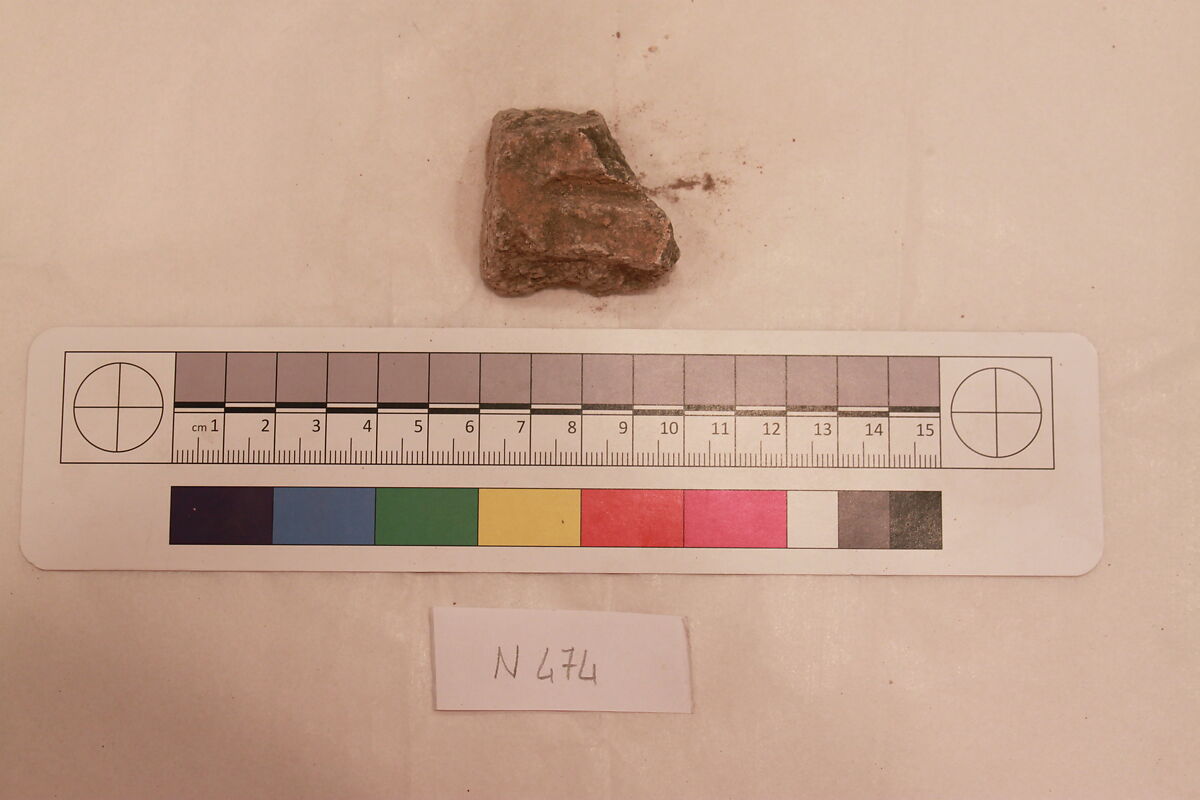 Stucco Fragment, Stucco; carved, painted 