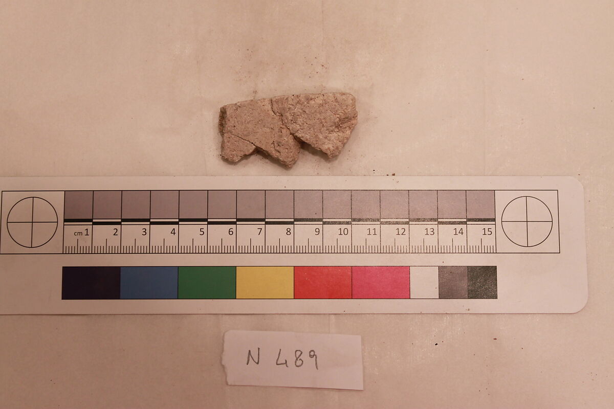 Stucco Fragment, Stucco; carved, painted