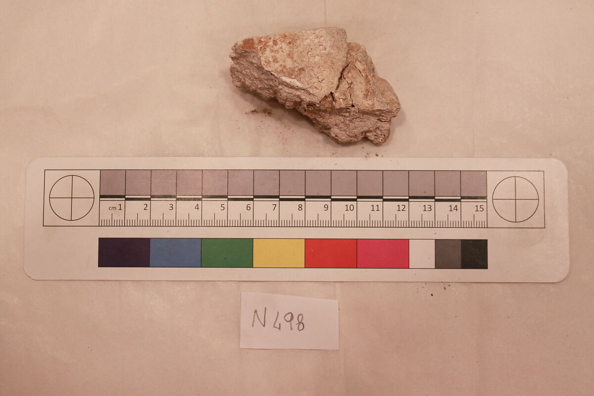 Stucco Fragment, Stucco; carved, painted