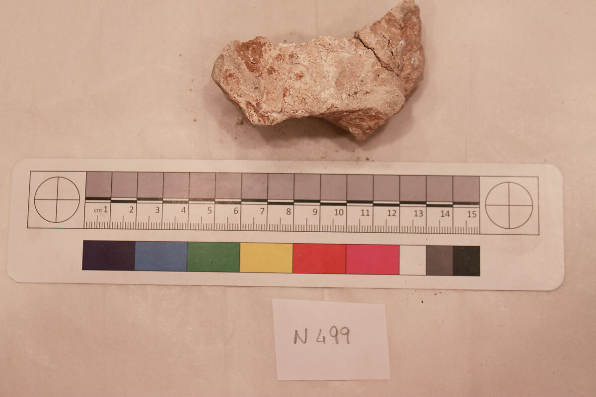 Stucco Fragment, Stucco; carved, painted