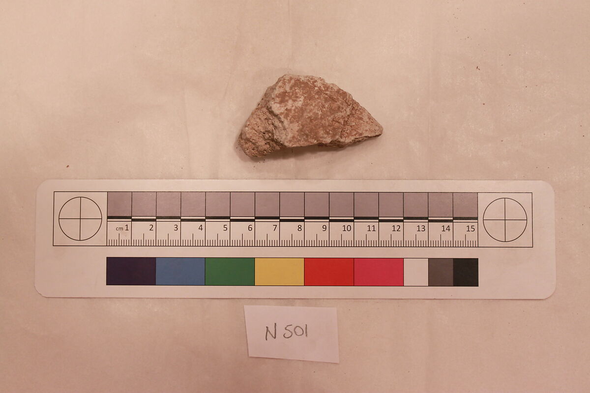 Stucco Fragment, Stucco; carved, painted