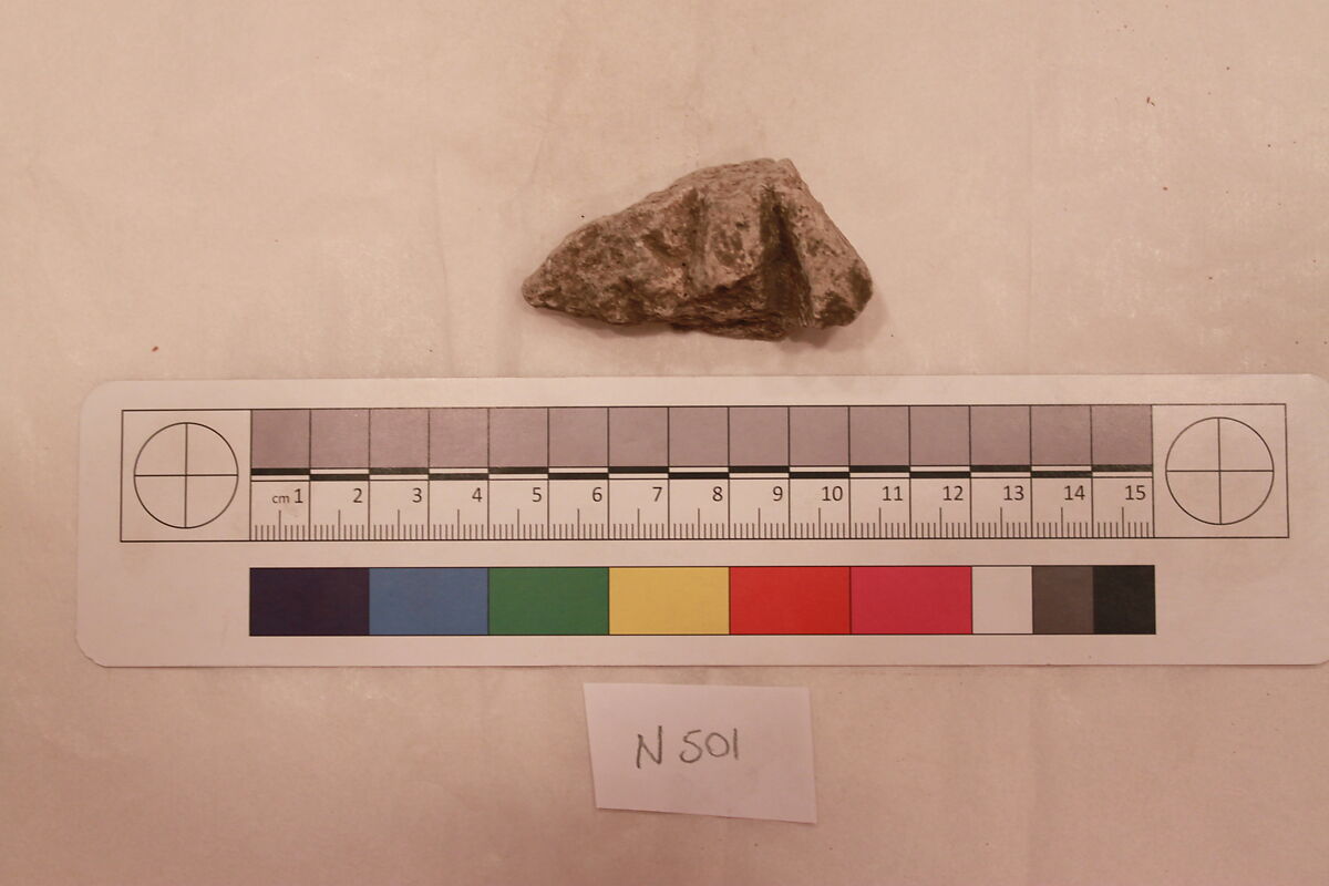 Stucco Fragment, Stucco; carved, painted 