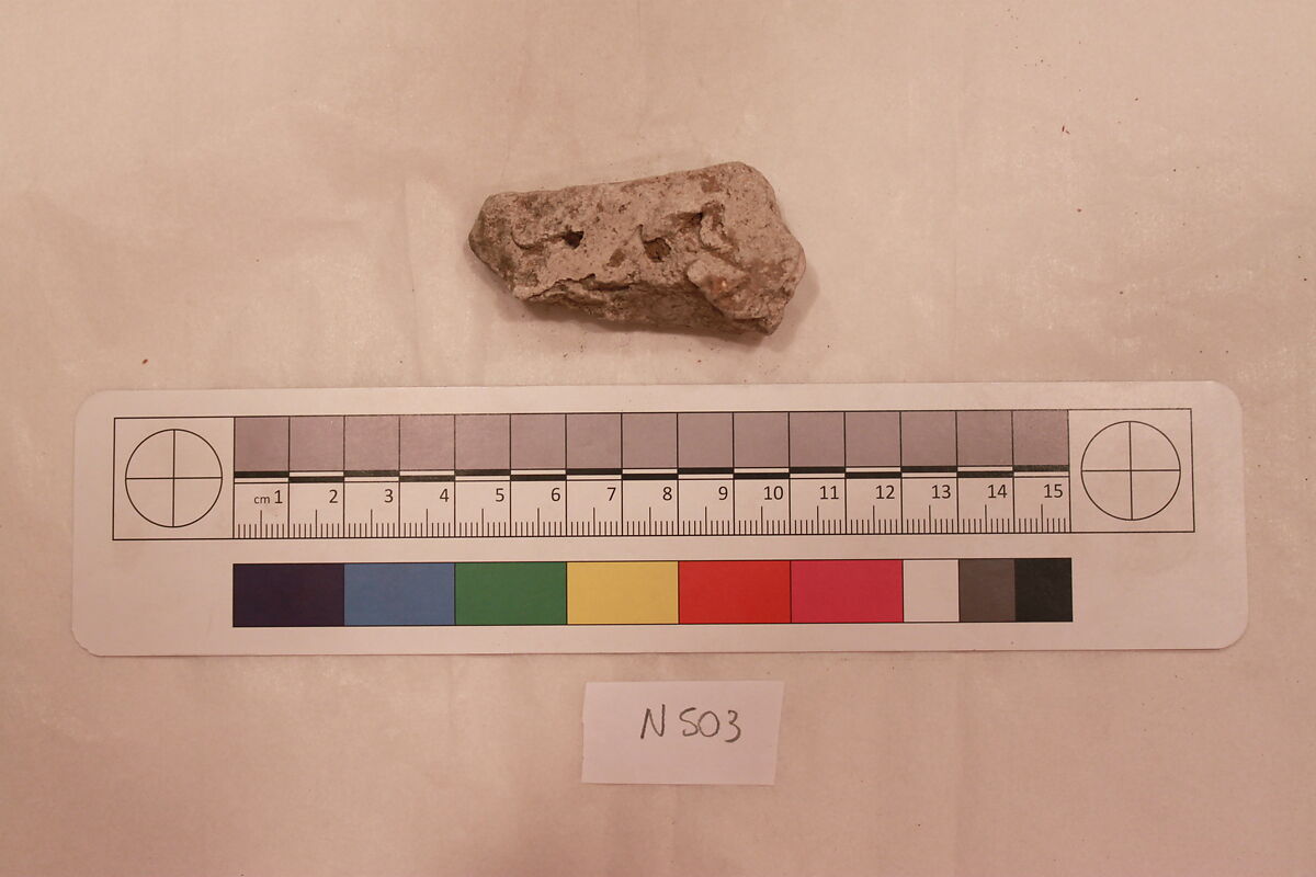 Stucco Fragment, Stucco; carved, painted