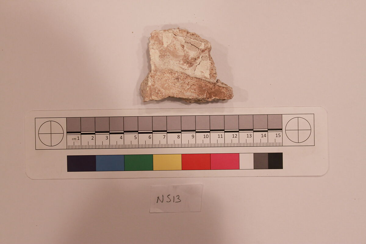 Stucco Fragment, Stucco; carved, painted