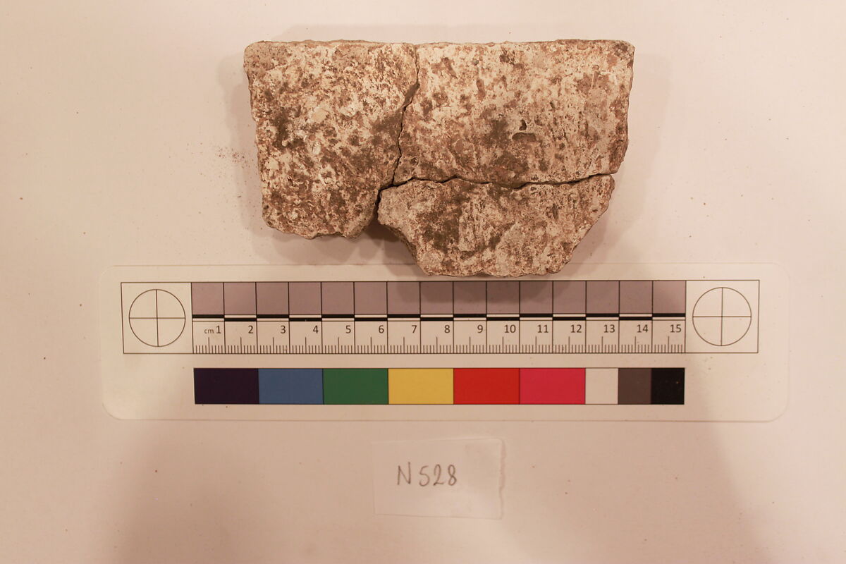 Stucco Fragment, Stucco; carved, painted