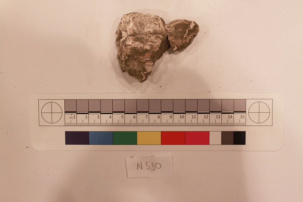 Stucco Fragment, Stucco; carved, painted