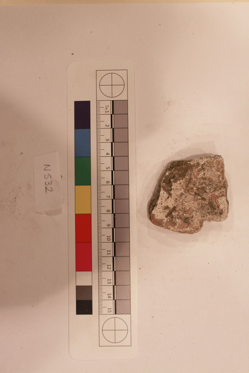 Stucco Fragment, Stucco; carved, painted