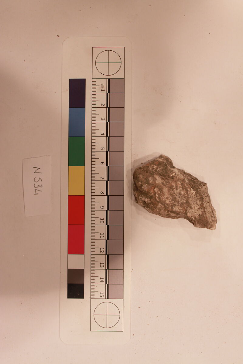 Stucco Fragment, Stucco; carved, painted