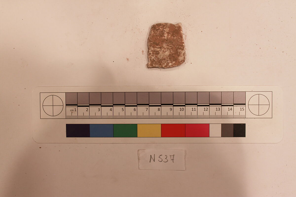 Stucco Fragment, Stucco; carved, painted