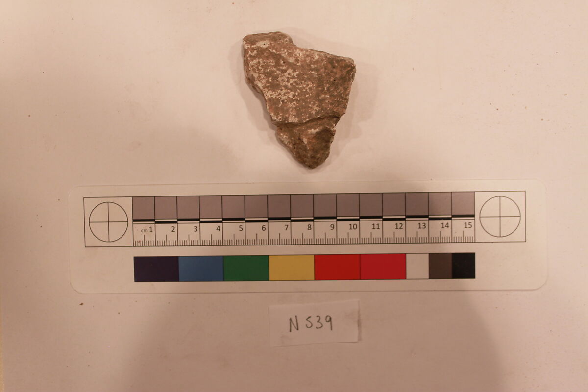 Stucco Fragment, Stucco; carved, painted 