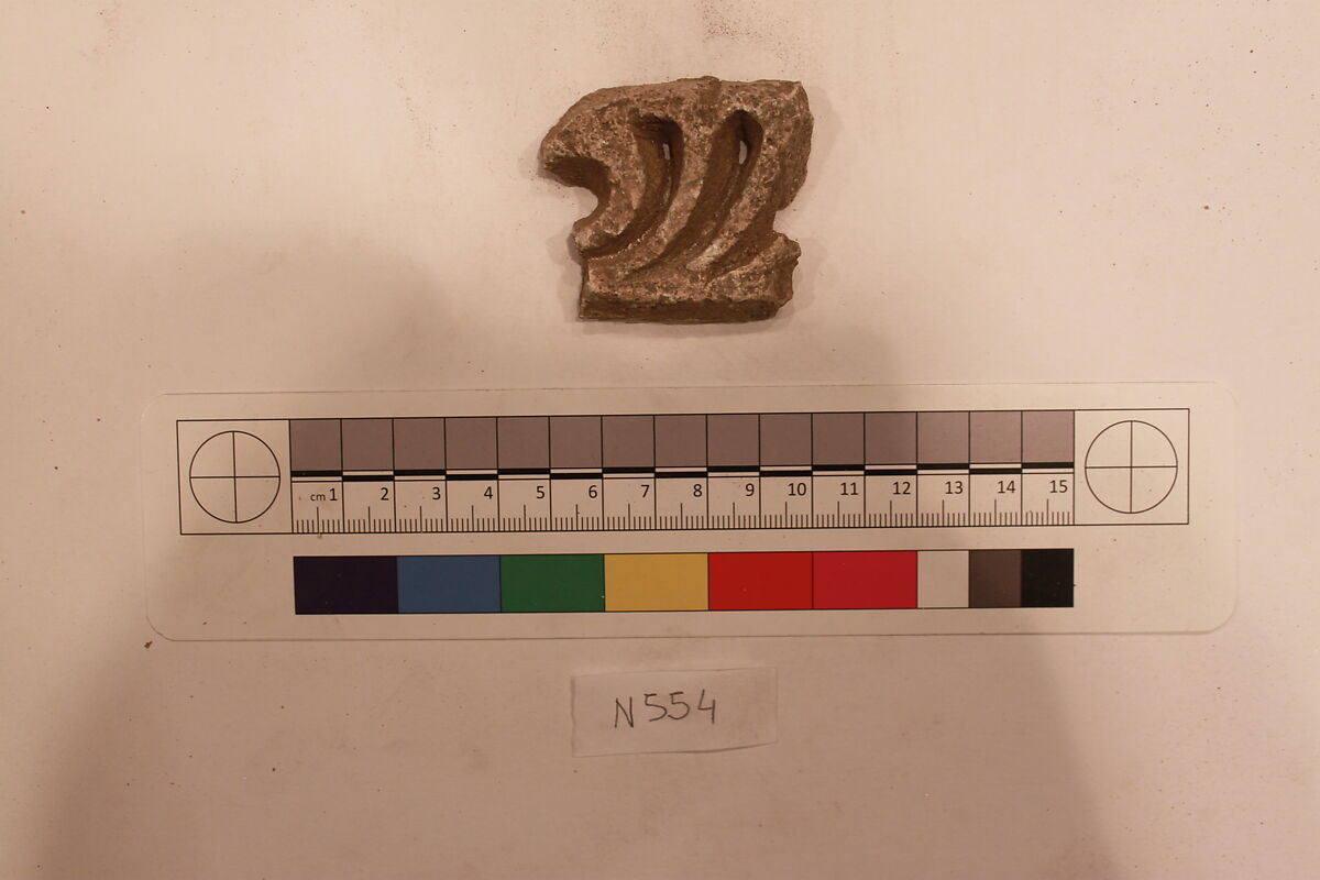 Stucco Fragment, Stucco; carved 