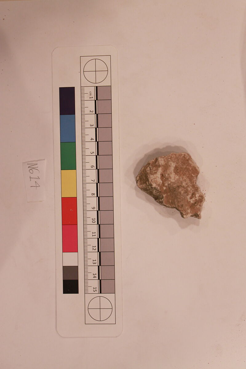 Stucco Fragment, Stucco; carved, painted