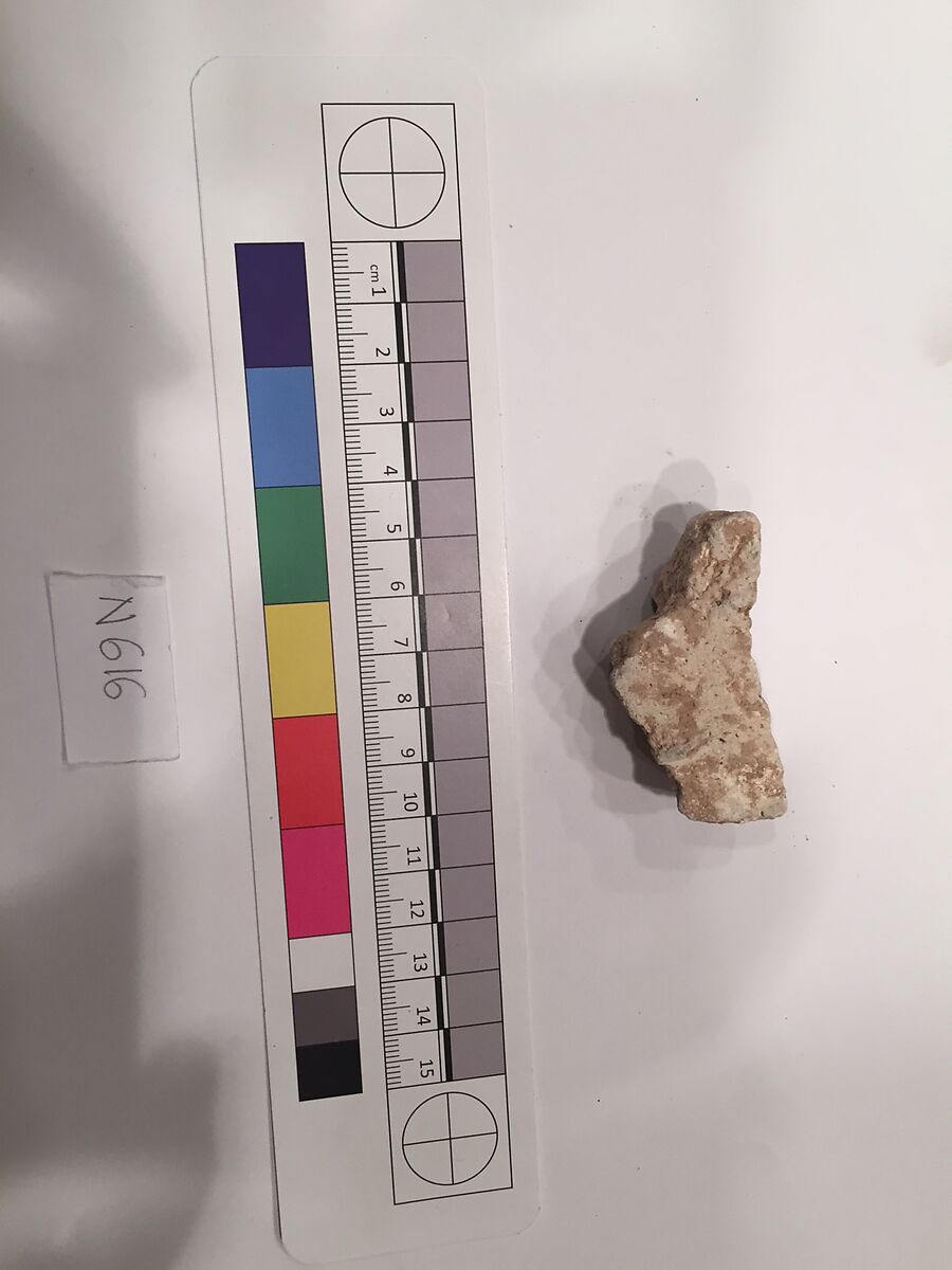 Stucco Fragment, Stucco; carved, painted